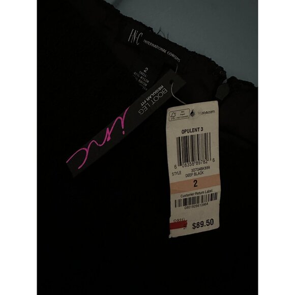 NWT black all lace lined boot leg pants back zip closure I.N.C. size 2 - Picture 4 of 4